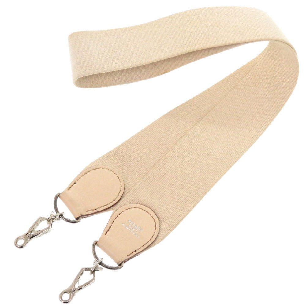 HERMES Shoulder strap Courchevel, canvas Beige type Evelyn Shoulder Strap Women Used