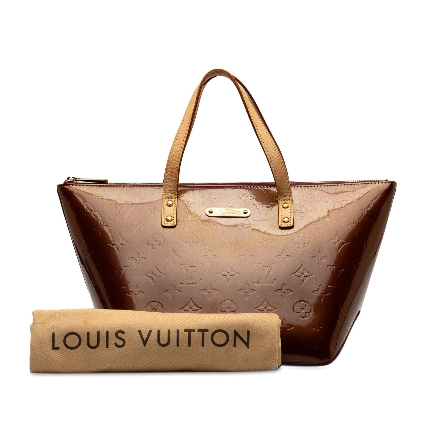 Burgundy Louis Vuitton Monogram Vernis Bellevue PM HandBag
