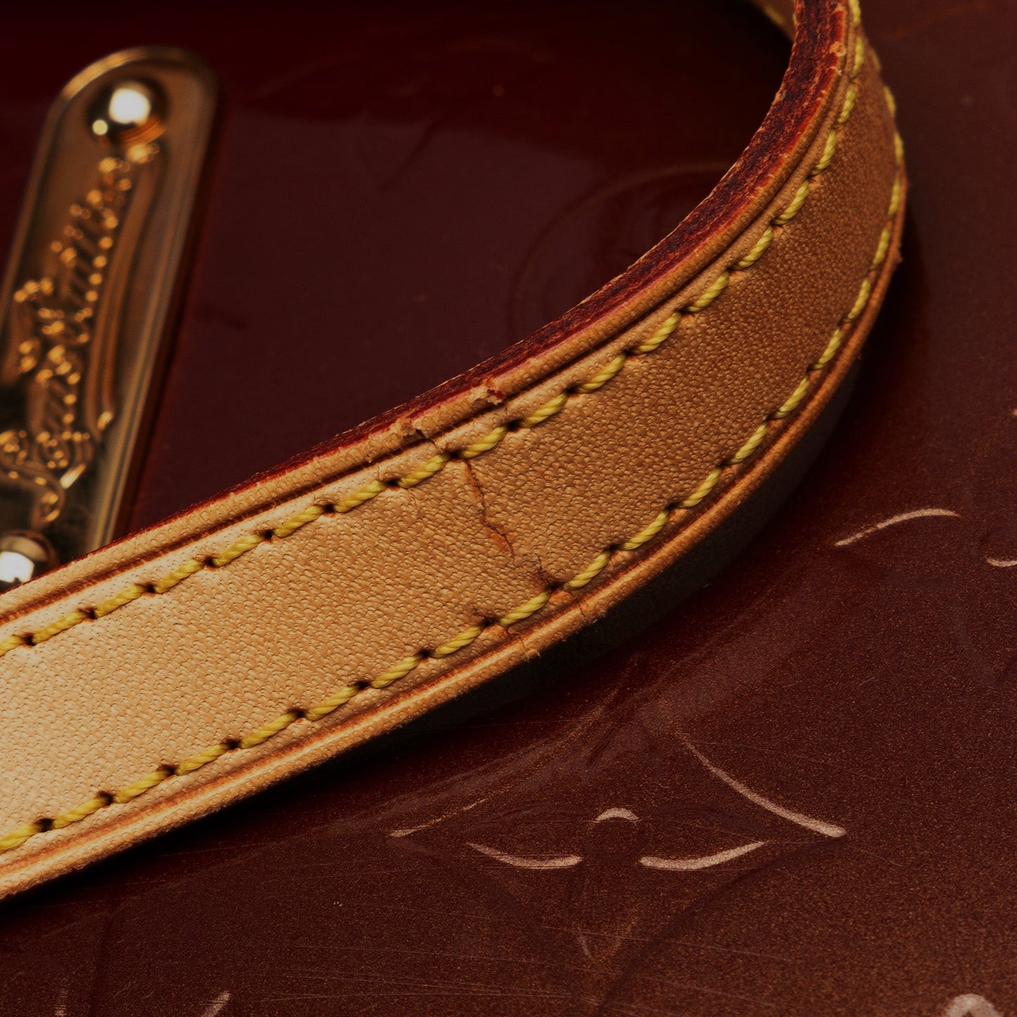 Burgundy Louis Vuitton Monogram Vernis Bellevue PM HandBag