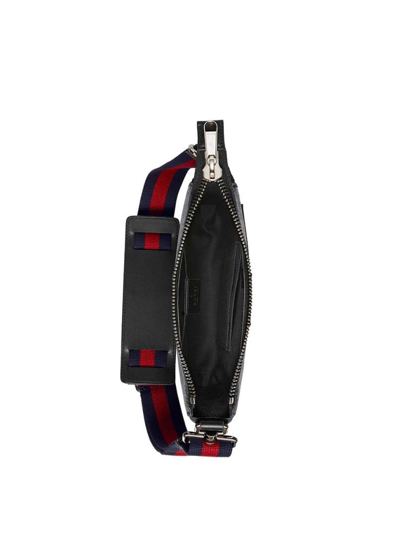 Gucci Black GG Supreme canvas small messenger bag