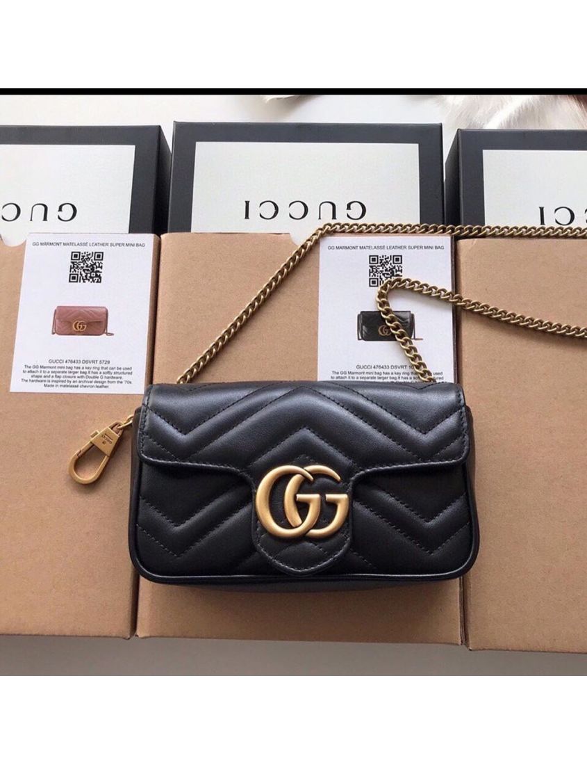 Gucci Black GG Marmont Mini Shoulder Bag