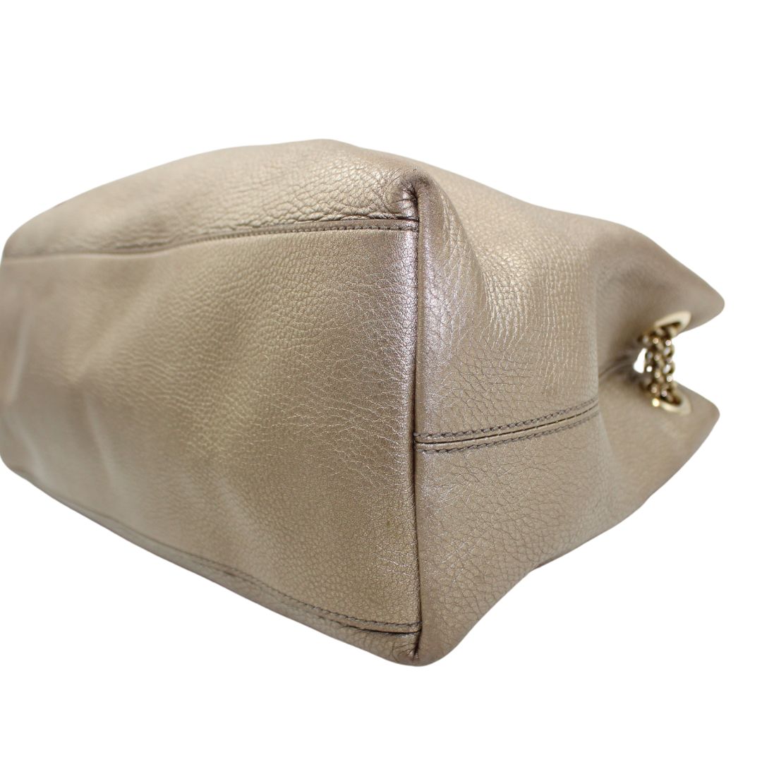 Gucci Pebbled Calfskin Medium Soho Chain Shoulder Bag