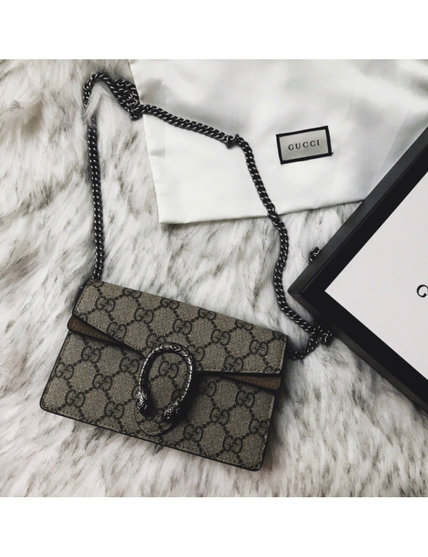 Gucci Dionysus Collection GG Supreme Canvas Super Mini Bag