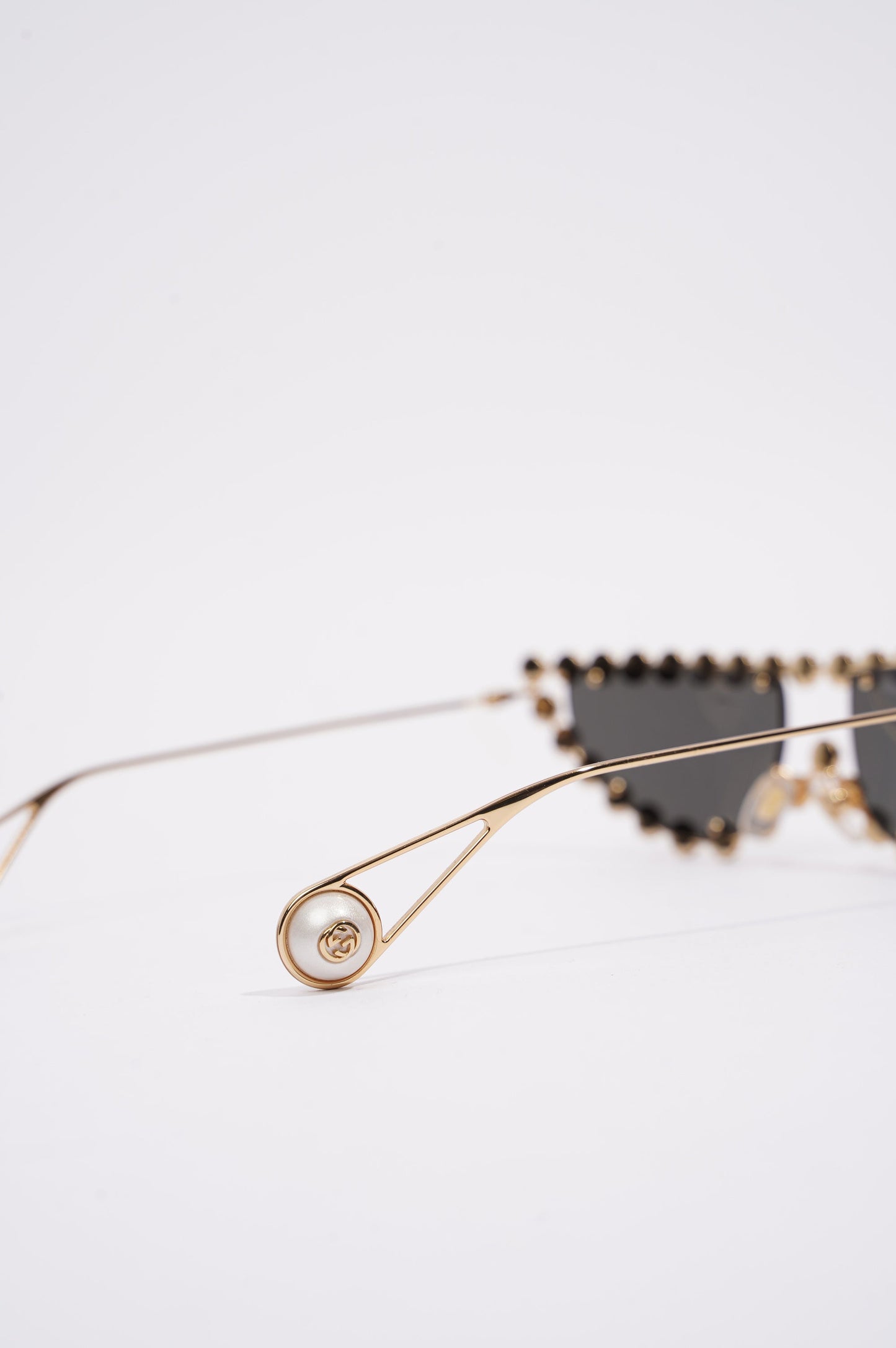 Gucci Womens GG0364S Sunglasses Gold / Silver / Pearls 140
