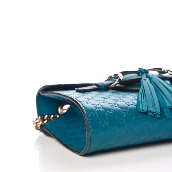 Gucci Emily Mini Micro Guccissima Bag Blue
