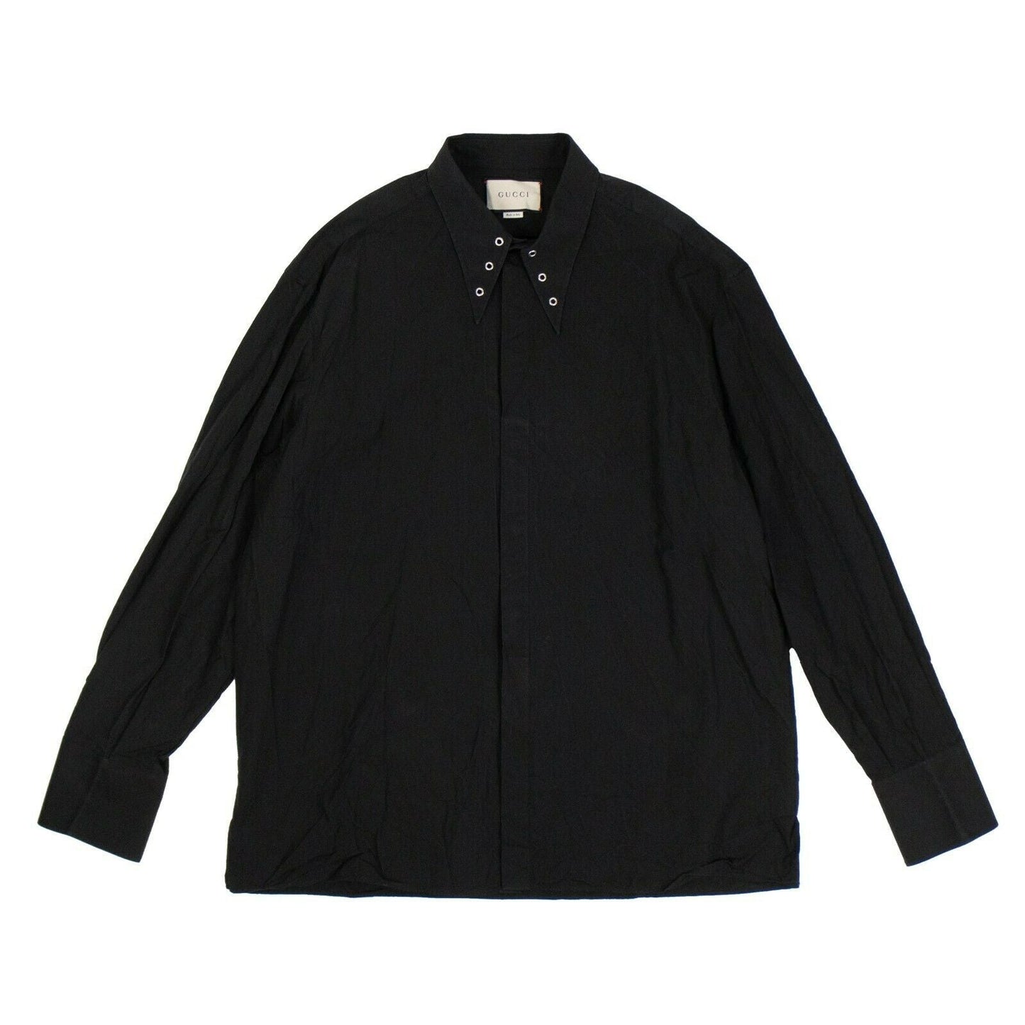 Gucci Cotton Popeline Button Down Shirt in Black