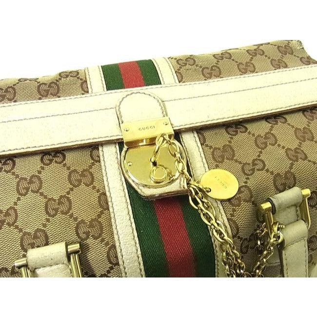Gucci Jolicoeur Vintage Pursesdesigner Purses Brown Leather And Gg Leather Satchel