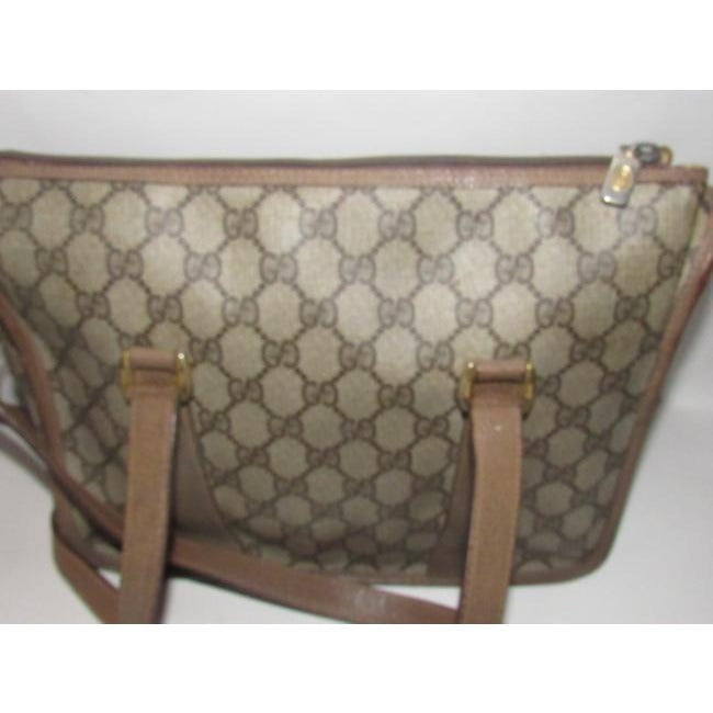 Gucci Vintage Pursesdesigner Purses Brown Large G Logo Print Coated Canvas And Brown Leather With Re