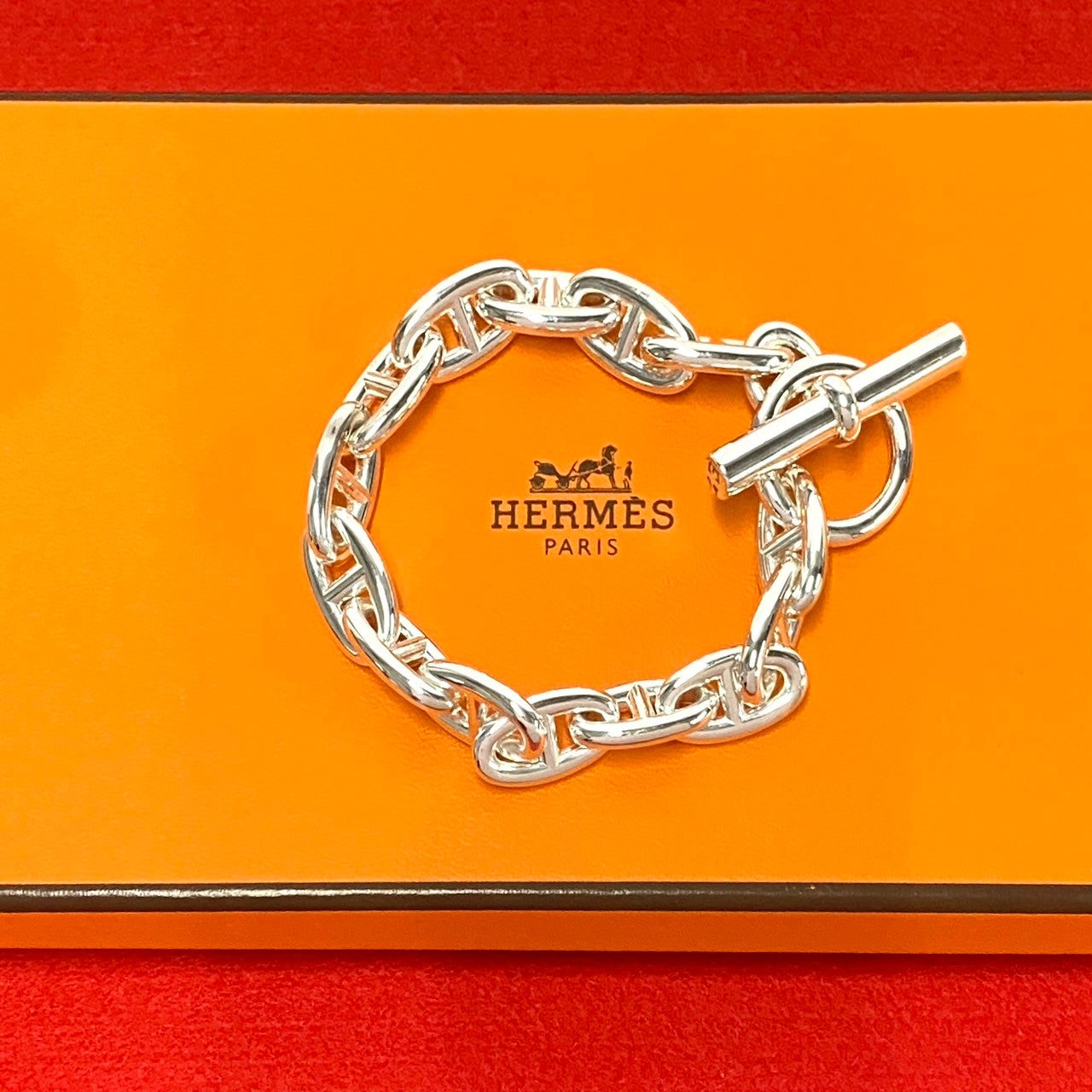 HERMES bracelet Silver925 Silver Chene Dunkle GM 14 frames