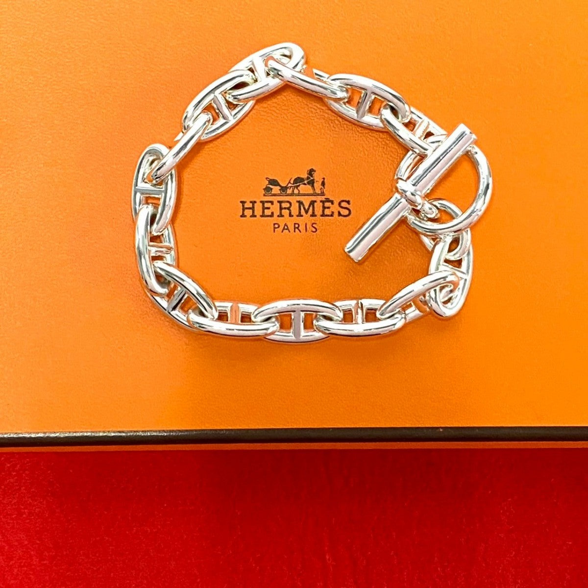 HERMES bracelet Silver925 Silver Chene Dunkle GM 14 frames