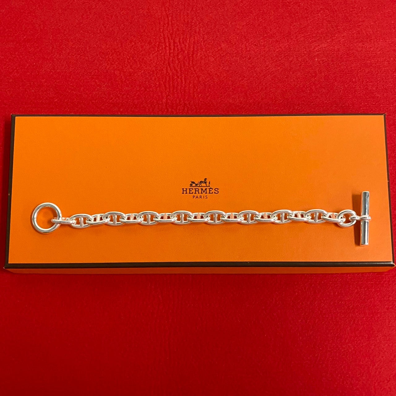 HERMES bracelet Silver925 Silver Chene Dunkle MM 17 frames