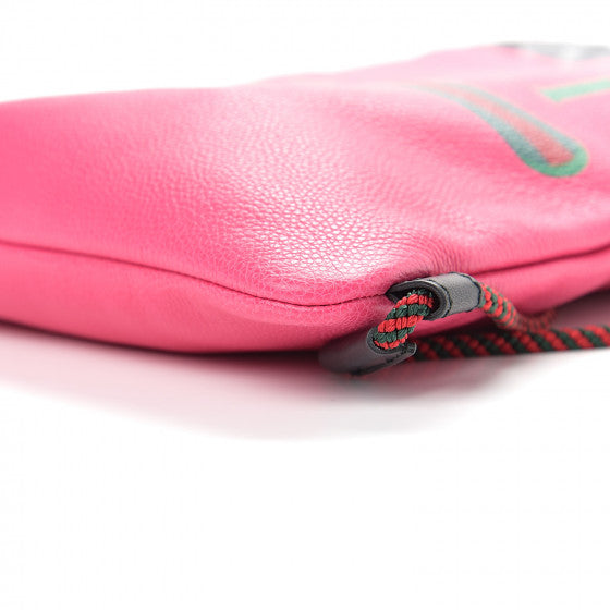 Gucci 2018 Leather Drawstring Backpack in Pink with Pouch