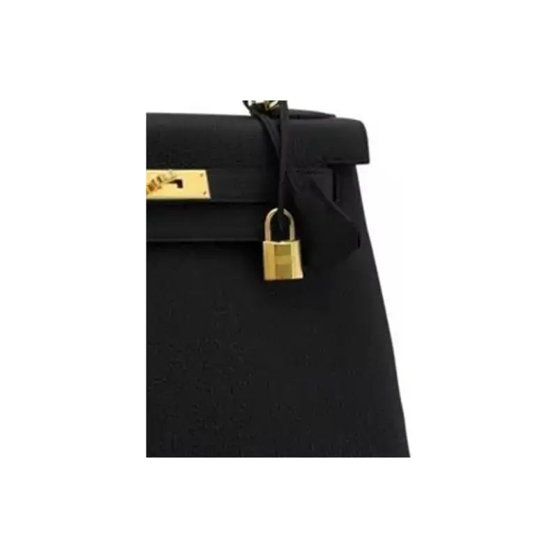 HERMES Kelly 25 black Togo leather Bag Handbag (25,28)