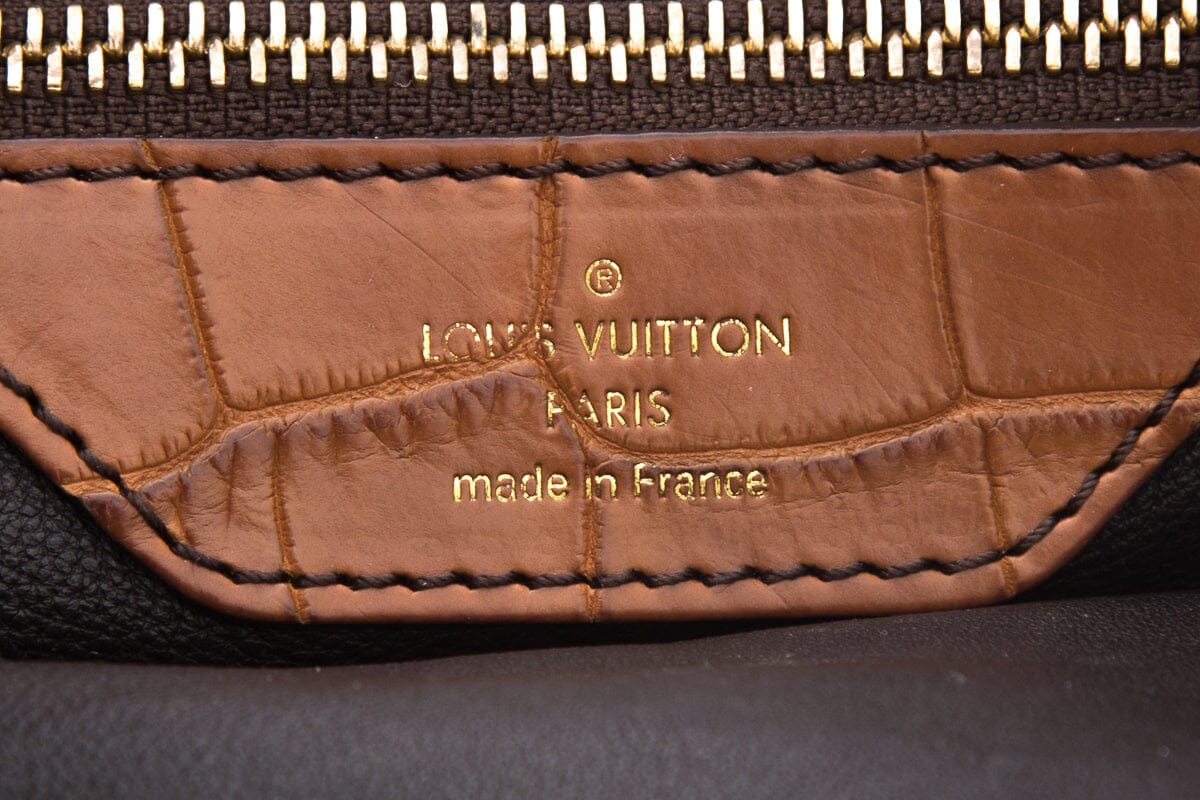 Louis Vuitton 2012 Brown Mahina Monogram & Alligator HandBag