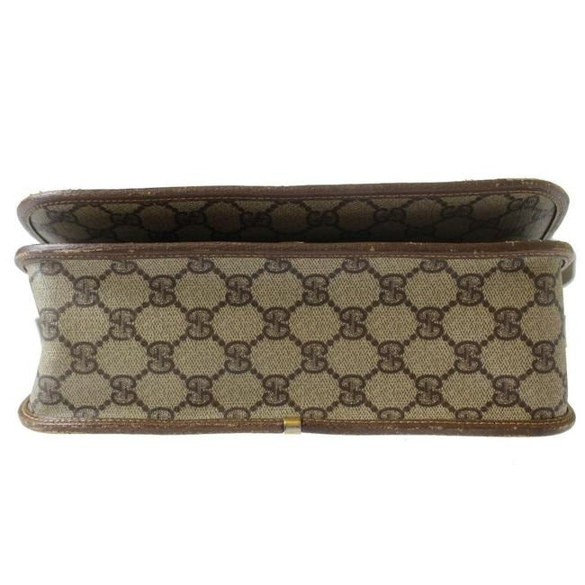 Gucci W Guccissima Sherry Stripe Brown G Print Red Green Leather Coated Canvas Messenger