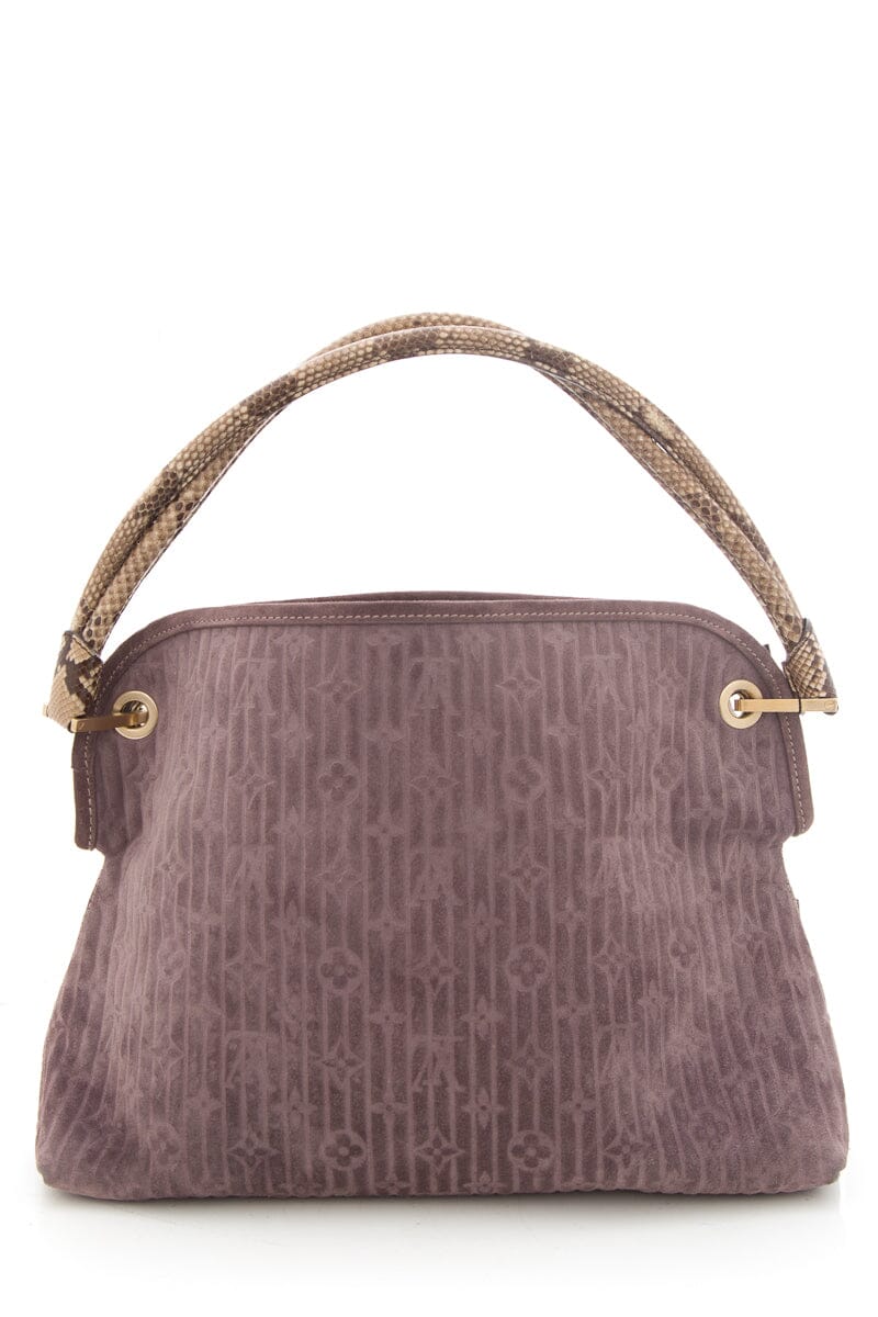 Louis Vuitton 2008 Python Trimmed Suede Whisper HandBag