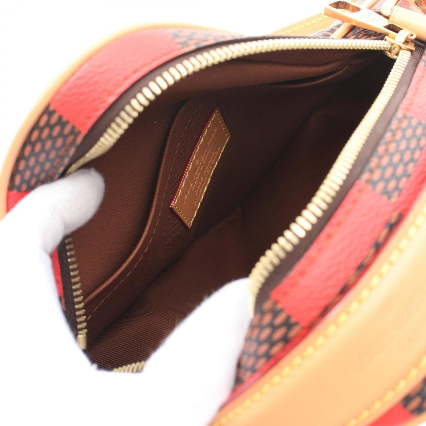 Louis Vuitton    Color Rouge Coated Canvas Leather Handbag