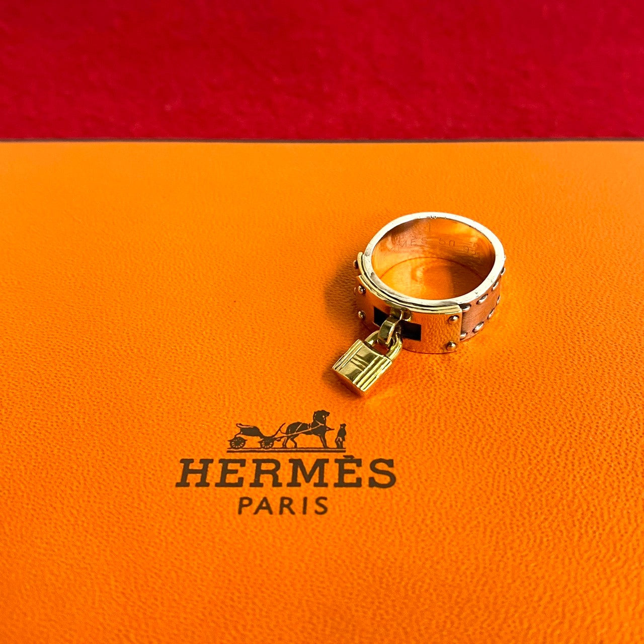 HERMES Ring Silver925 gold Kelly Ring