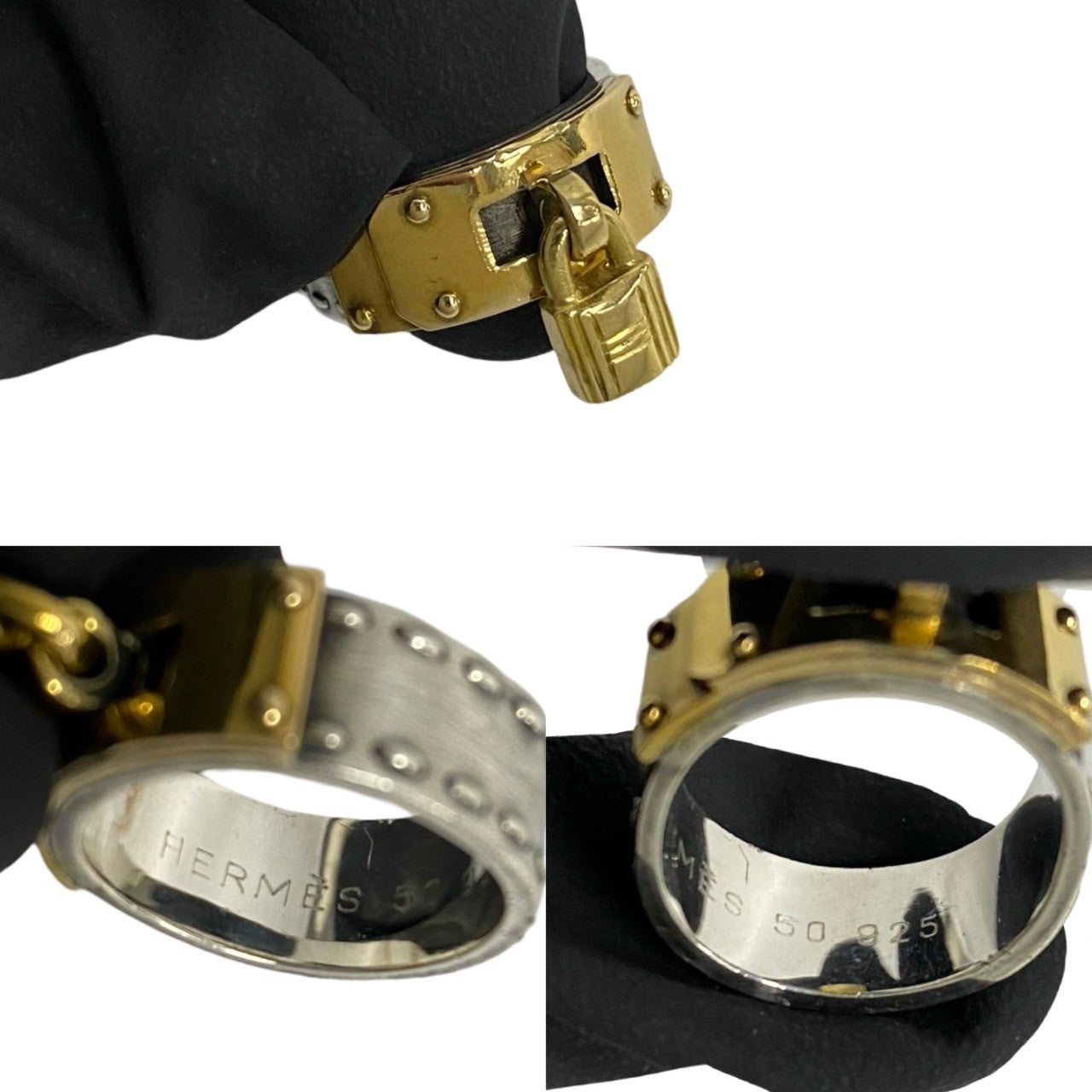 HERMES Ring Silver925 gold Kelly Ring