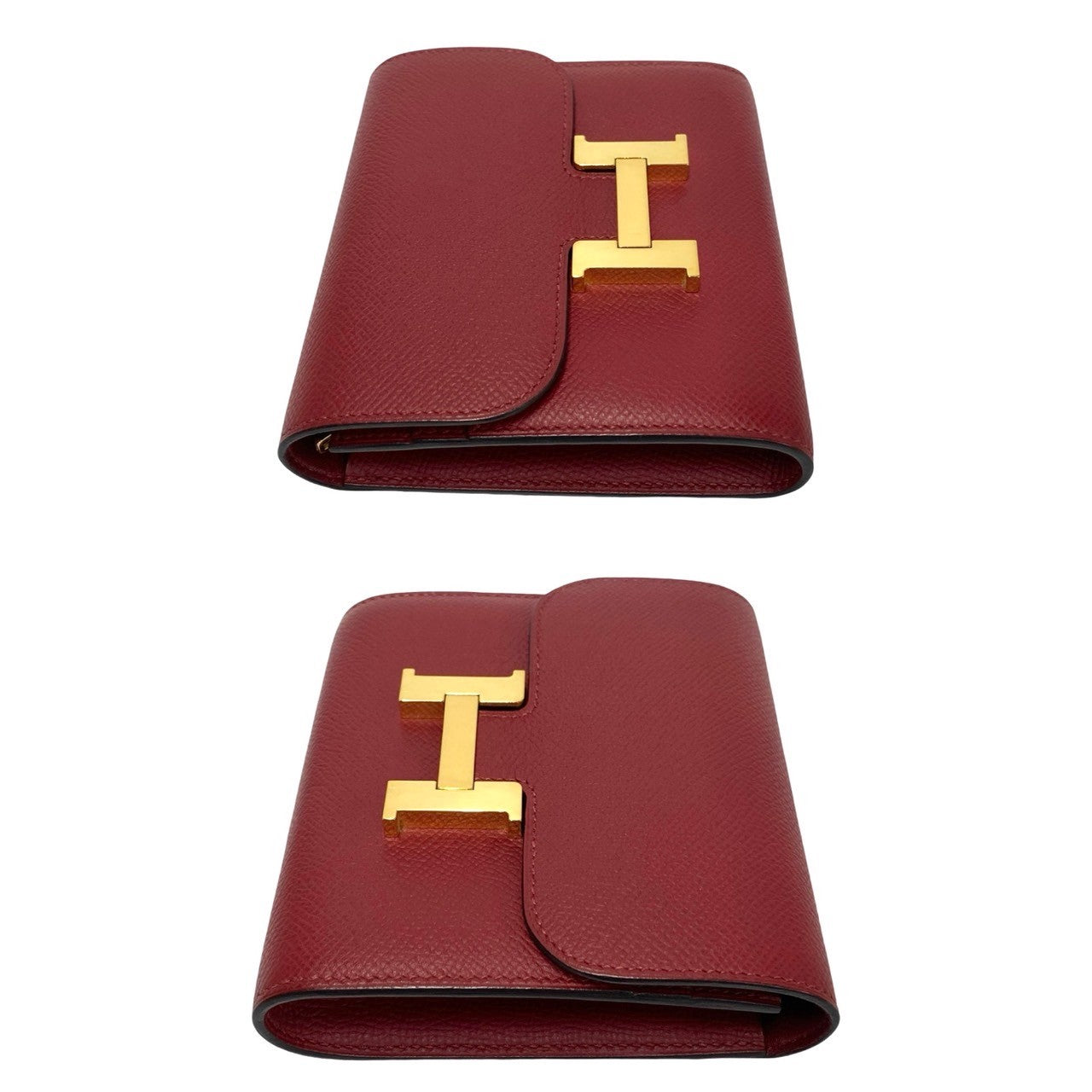 HERMES Bifold Wallet leather Red Constance Compact