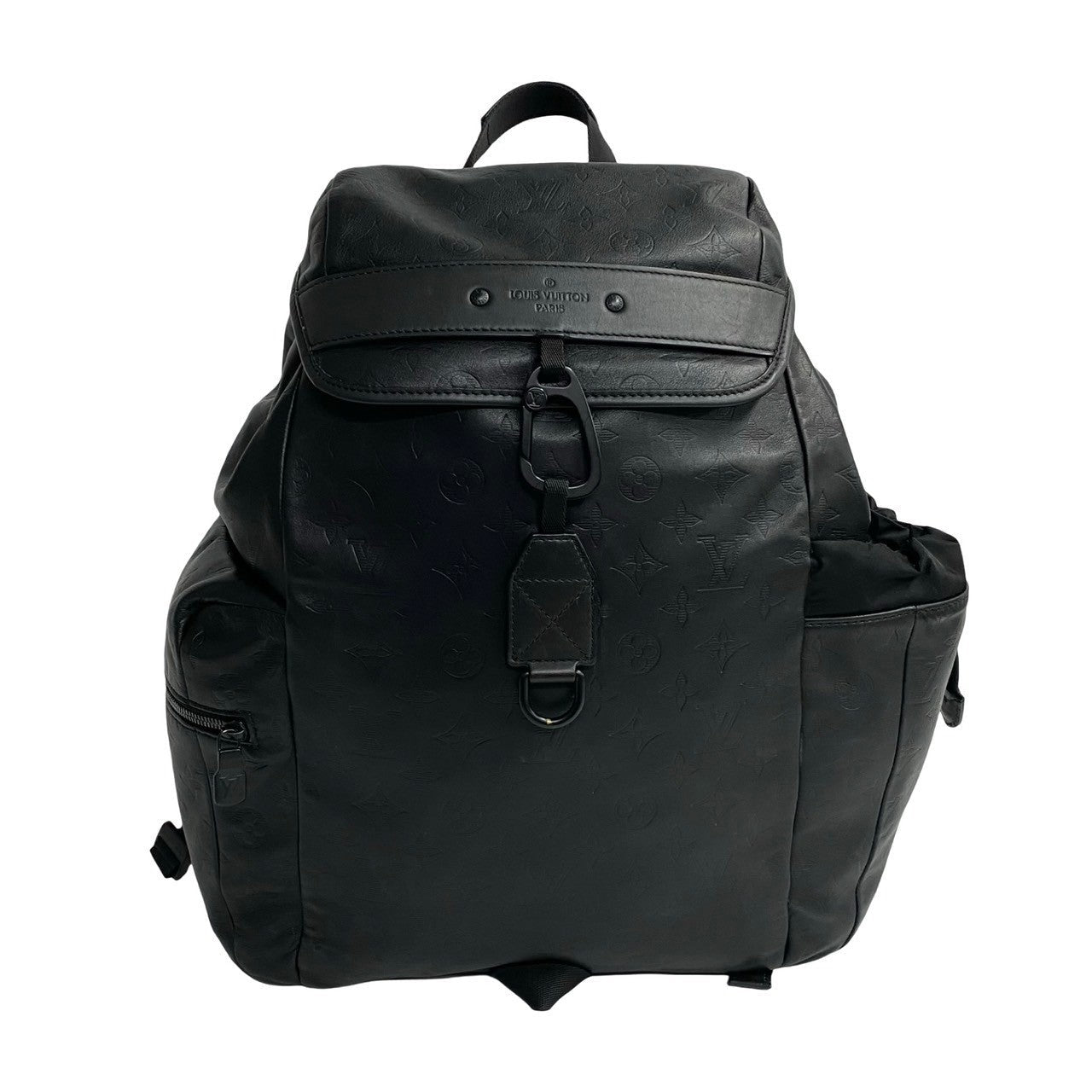 LOUIS VUITTON Backpack leather black Monogram shadow Discovery backpack