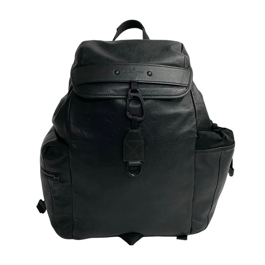 LOUIS VUITTON Backpack leather black Monogram shadow Discovery backpack