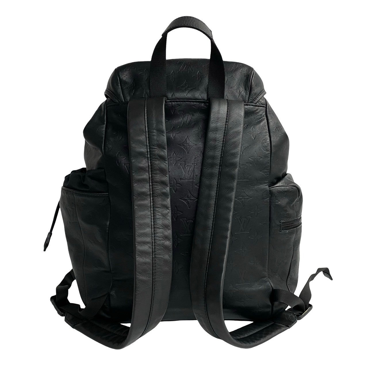 LOUIS VUITTON Backpack leather black Monogram shadow Discovery backpack