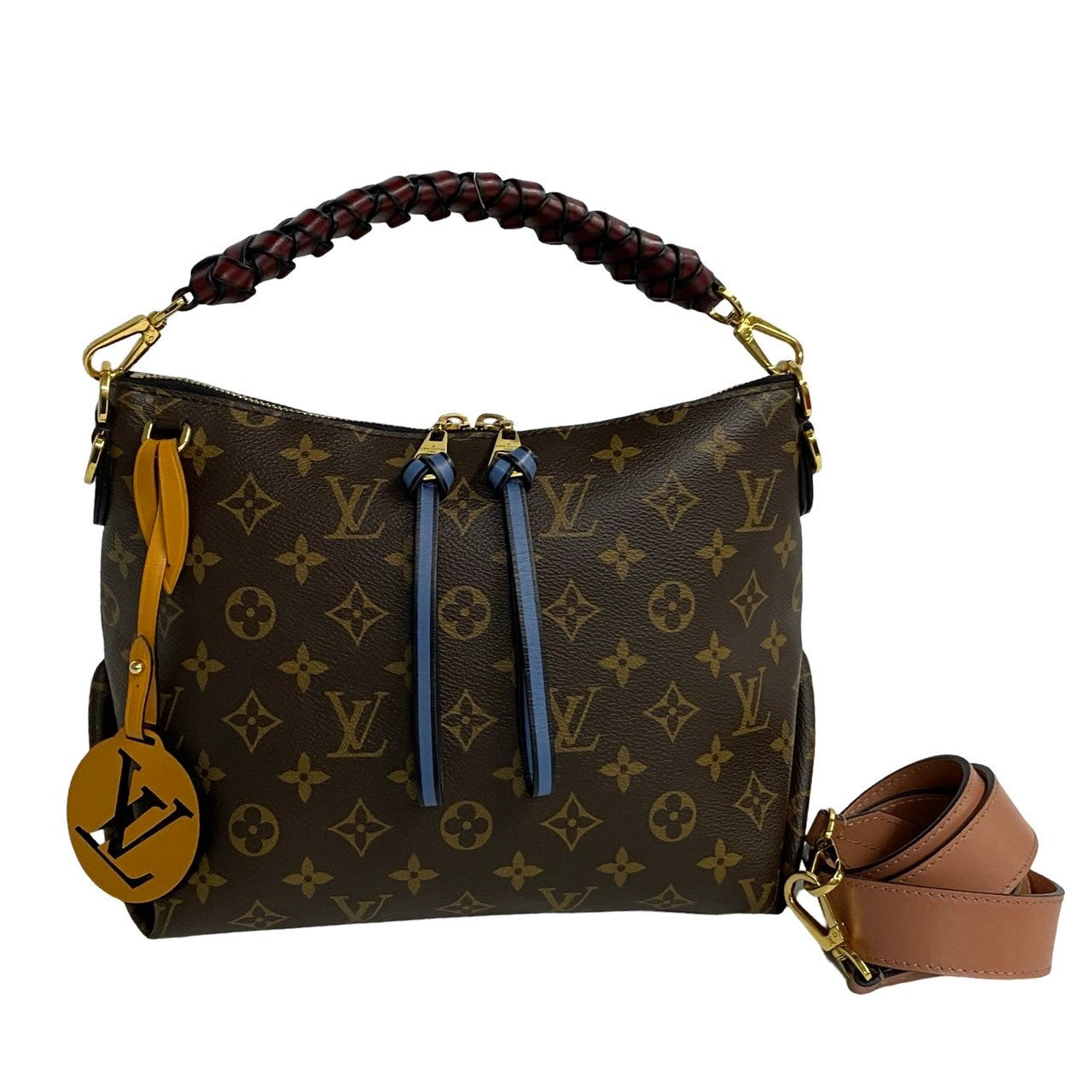 LOUIS VUITTON Handbag leather Brown Monogram Mini zipped hobo