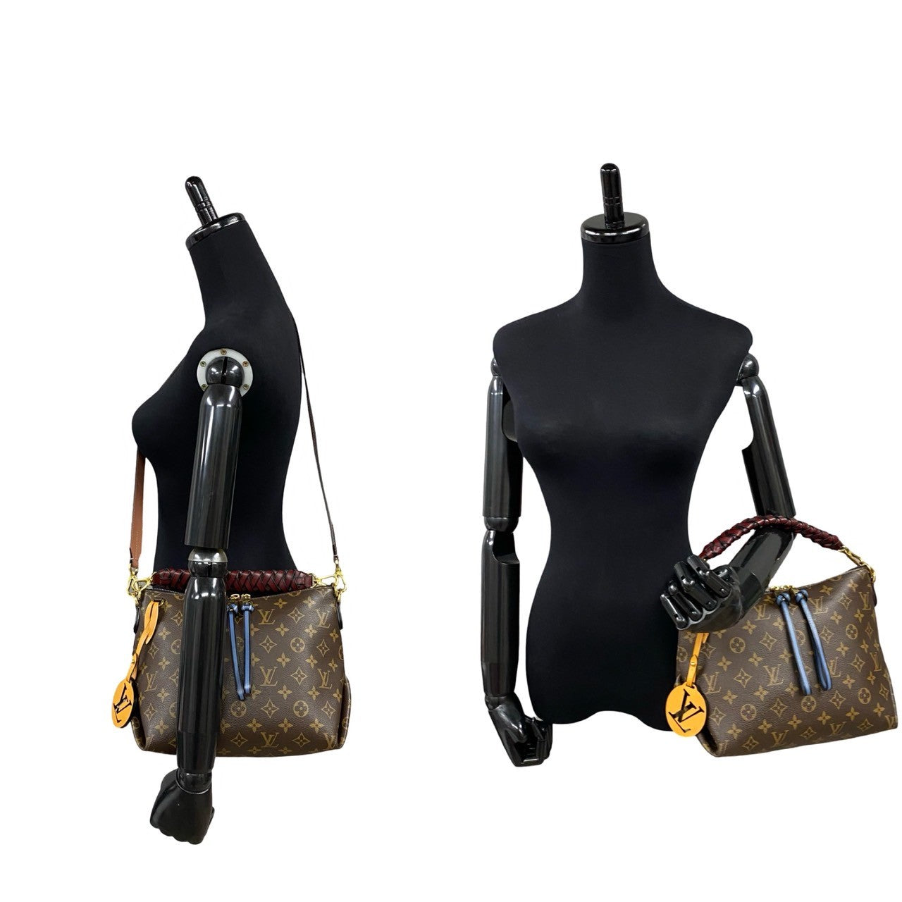 LOUIS VUITTON Handbag leather Brown Monogram Mini zipped hobo