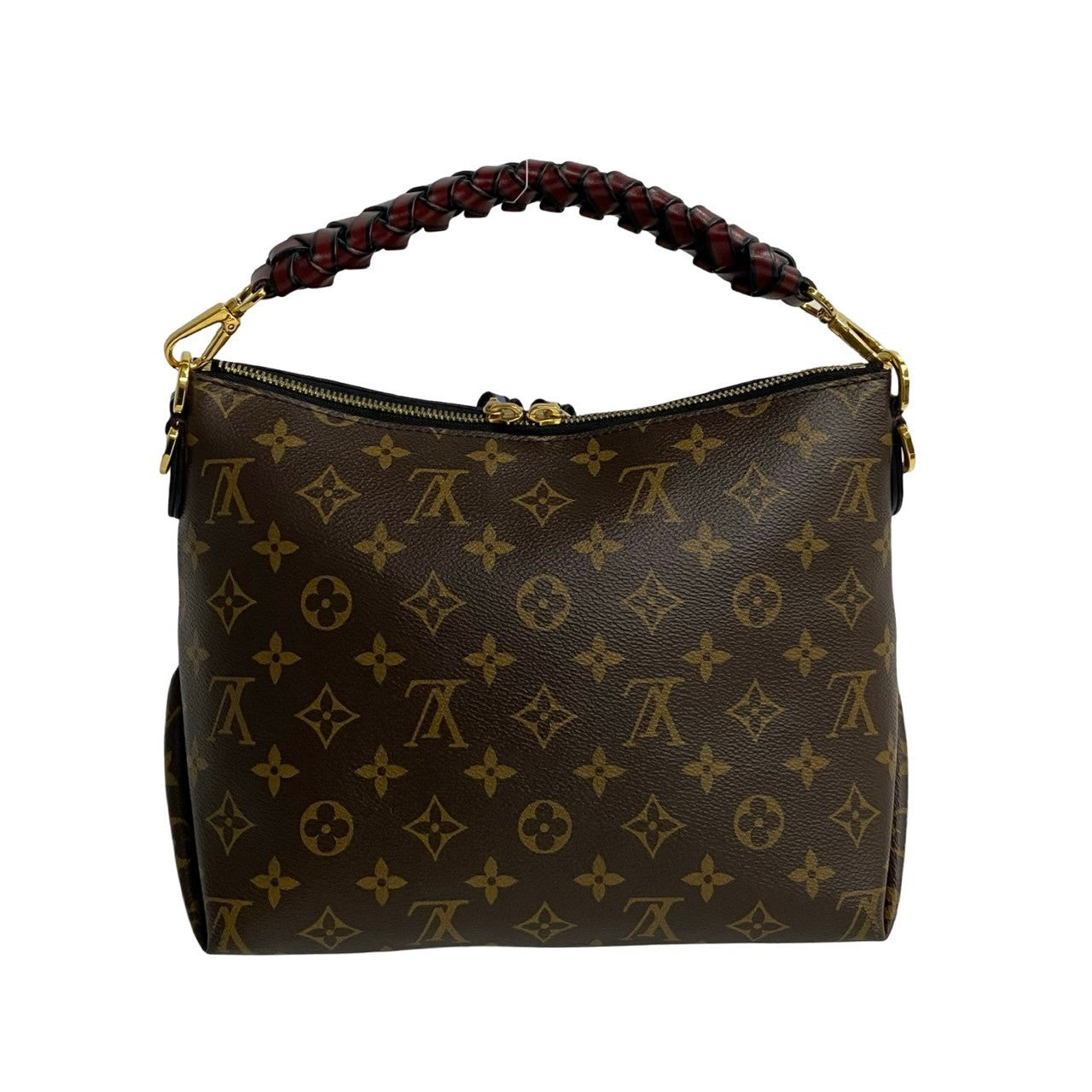 LOUIS VUITTON Handbag leather Brown Monogram Mini zipped hobo