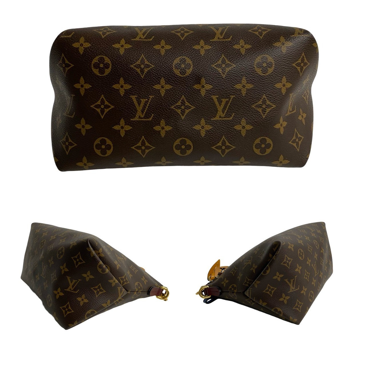 LOUIS VUITTON Handbag leather Brown Monogram Mini zipped hobo