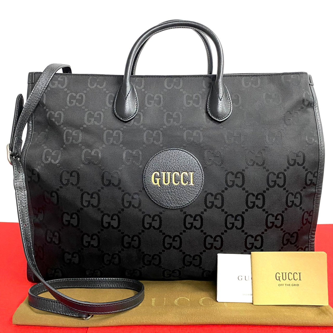 GUCCI Shoulder Bag leather black Off the grid