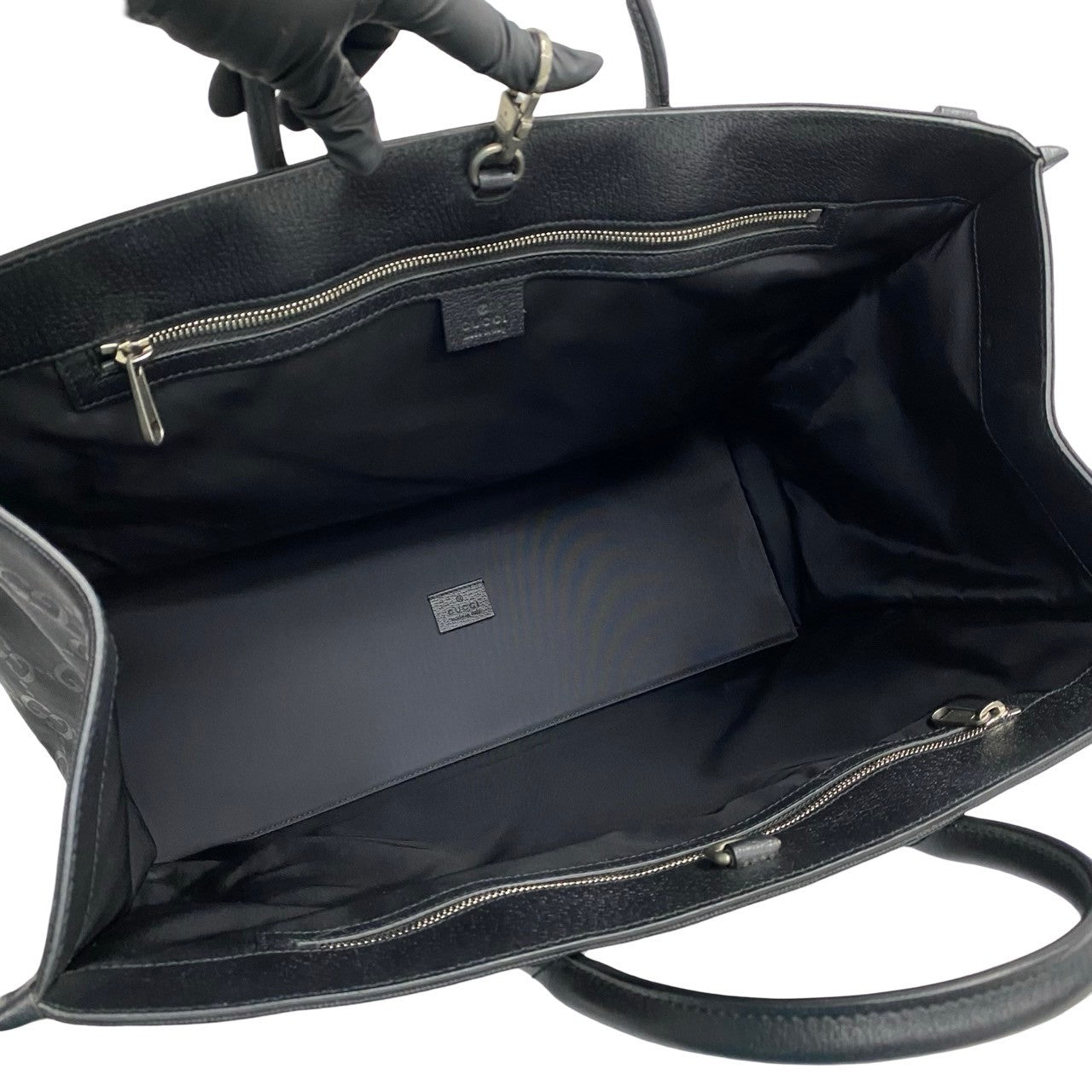 GUCCI Shoulder Bag leather black Off the grid