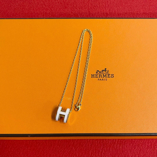 HERMES Necklace Gold Plated gold Pop ash H
