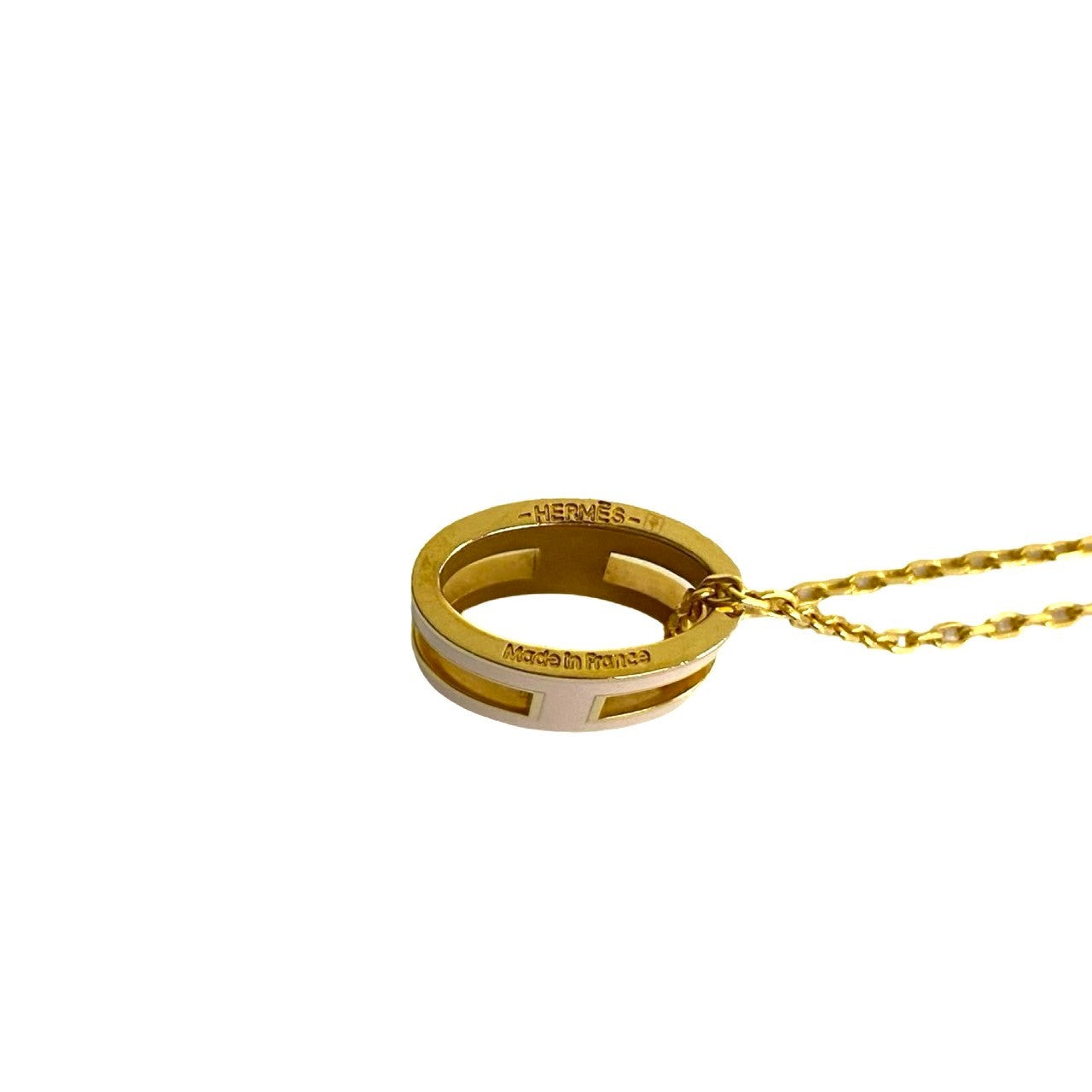 HERMES Necklace Gold Plated gold Pop ash H