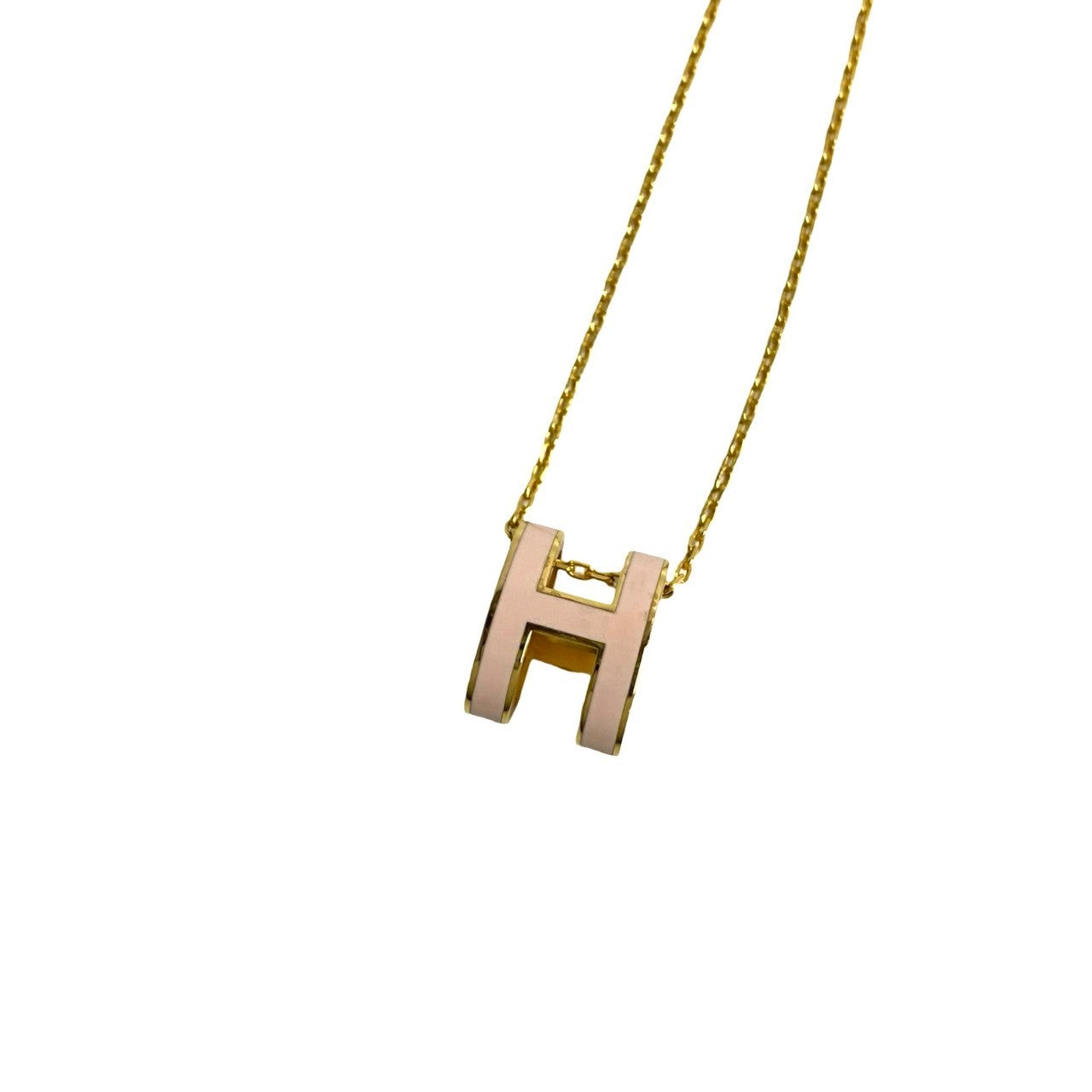 HERMES Necklace Gold Plated gold Pop ash H