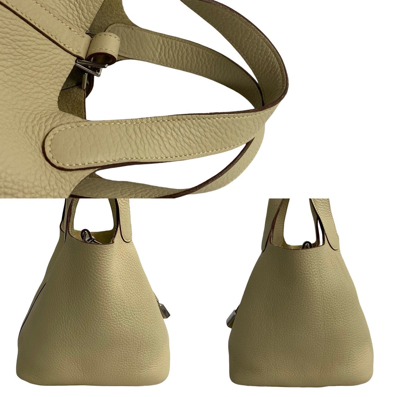 HERMES Handbag Taurillon Clemence beige Picotan Lock PM