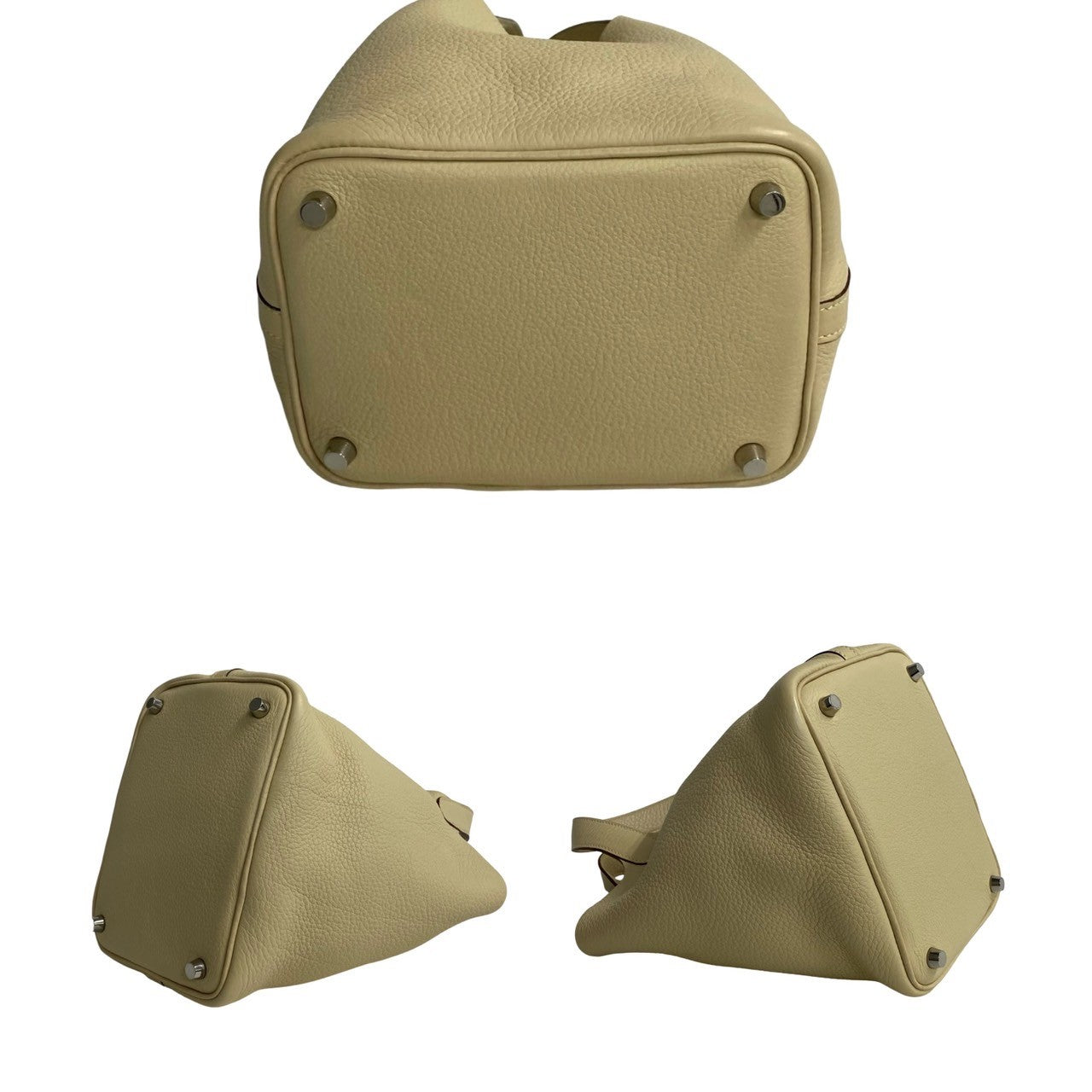 HERMES Handbag Taurillon Clemence beige Picotan Lock PM