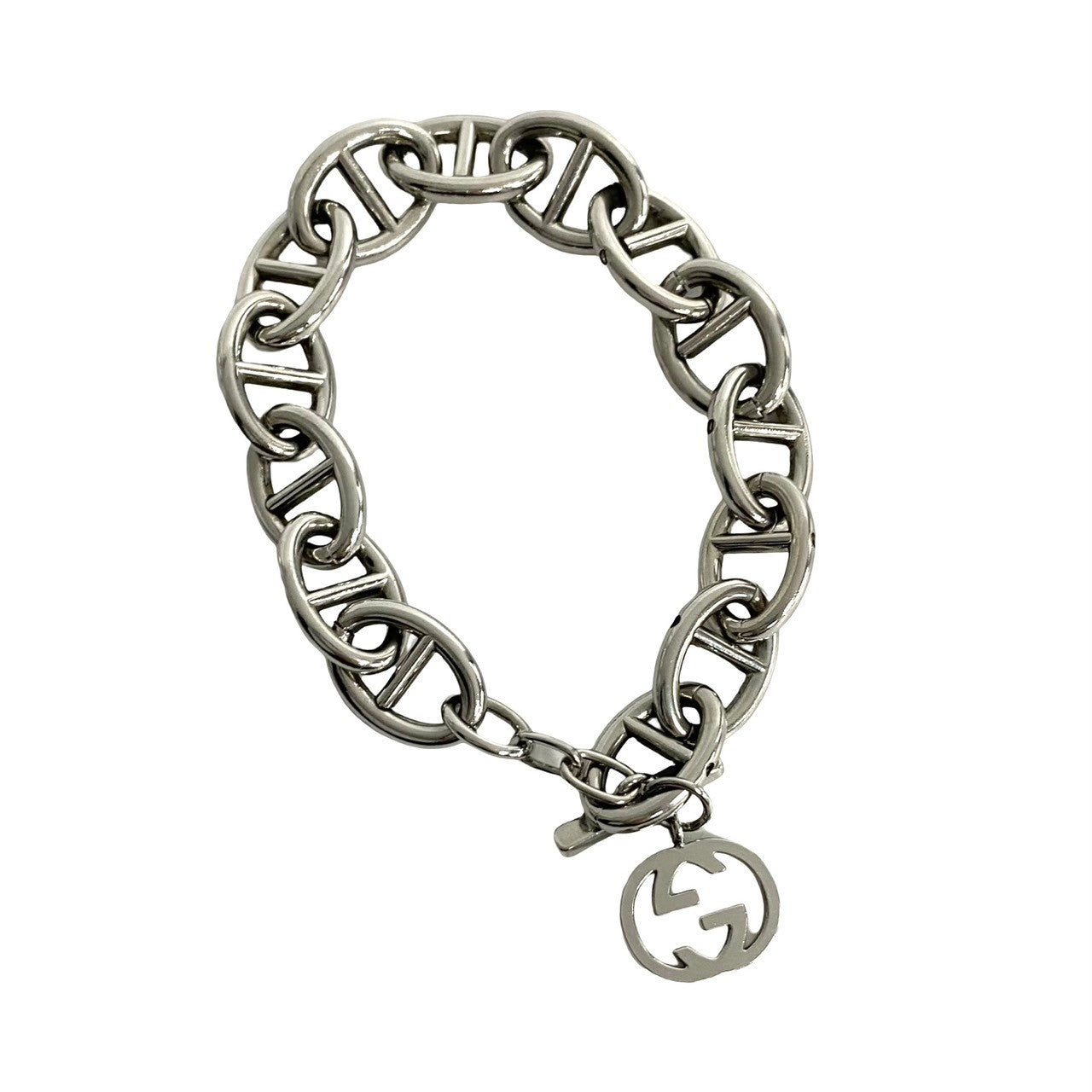 GUCCI bracelet metal Silver GG motif Anchor Chain Bracelet Women(Unisex) Used