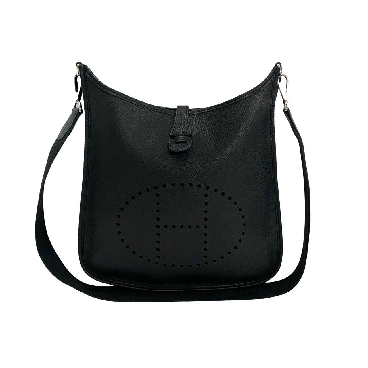 HERMES Shoulder Bag Epsom black Evelyn PM