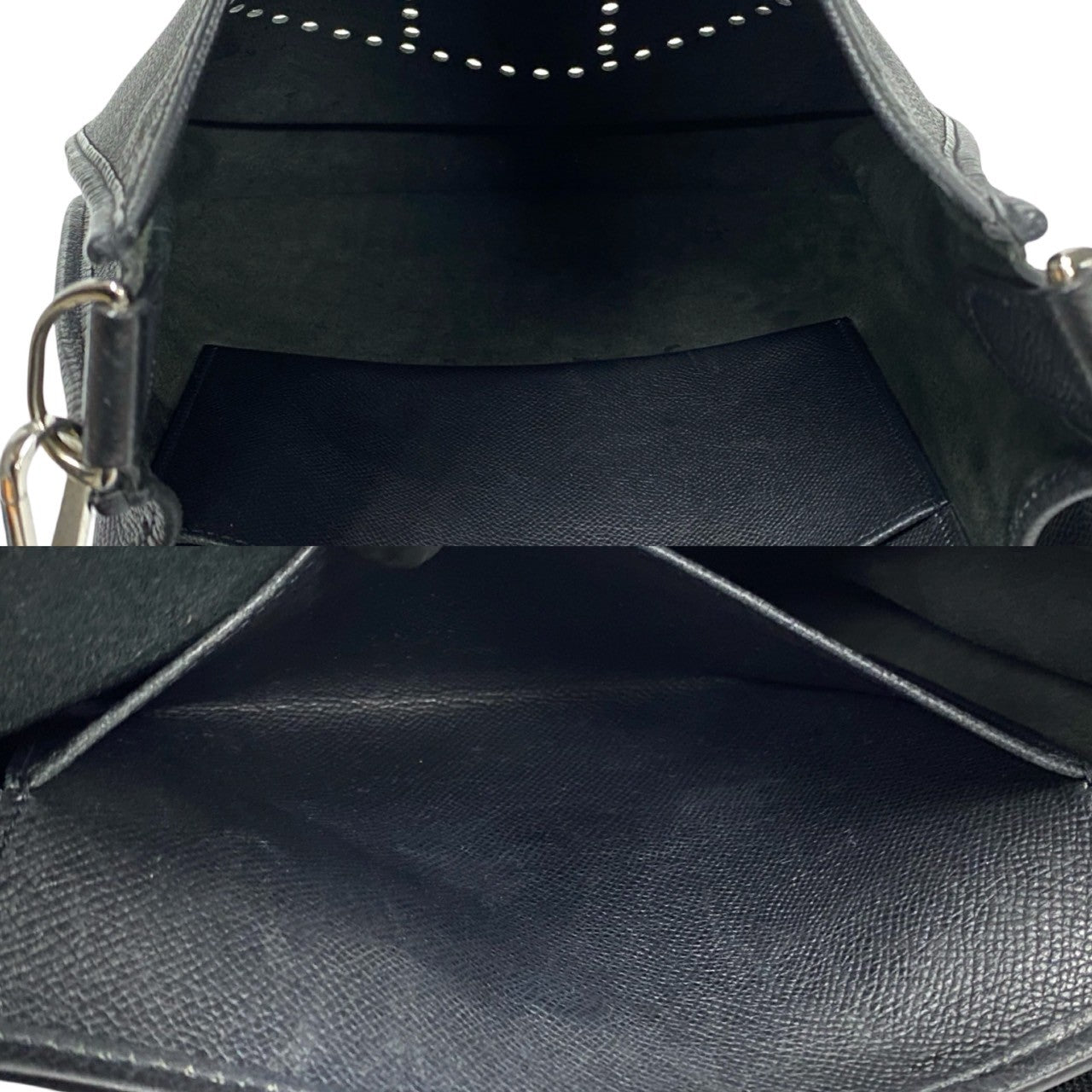 HERMES Shoulder Bag Epsom black Evelyn PM