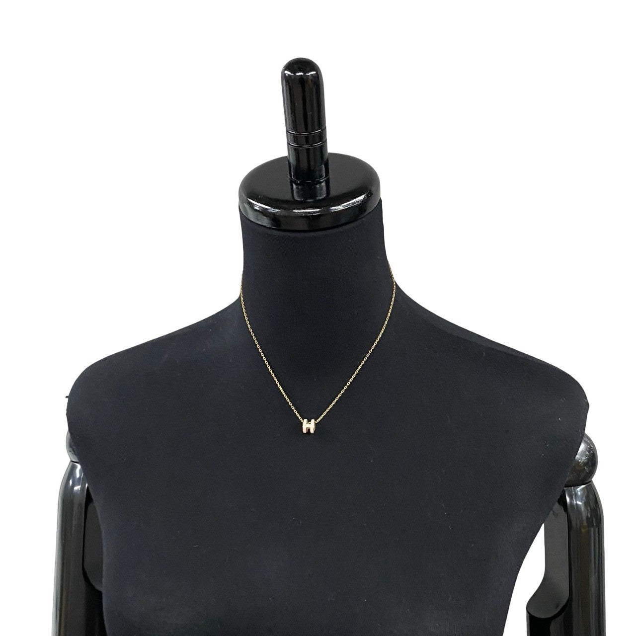 HERMES Necklace Gold Plated gold Mini Pop H Women Used