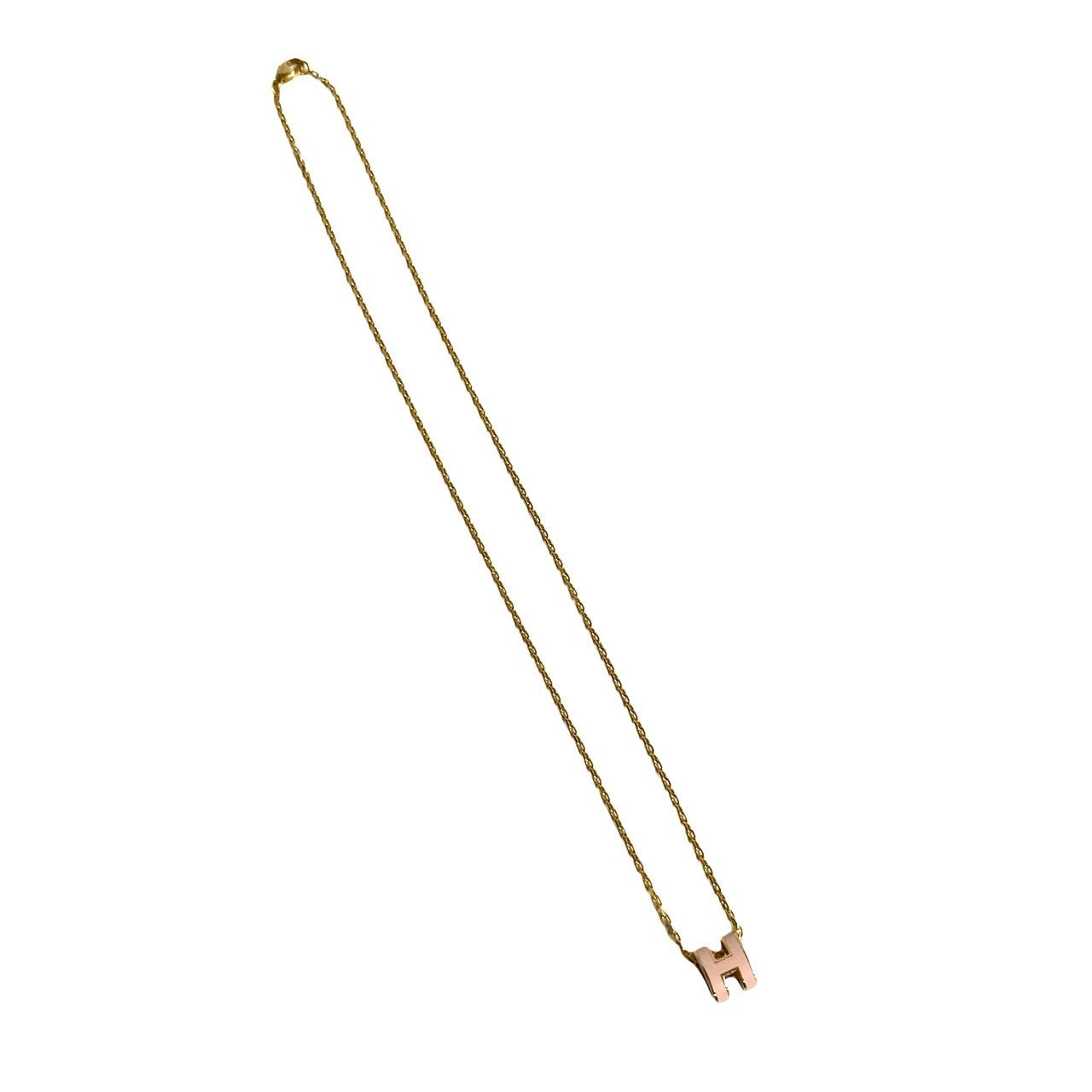 HERMES Necklace Gold Plated gold Mini Pop H Women Used