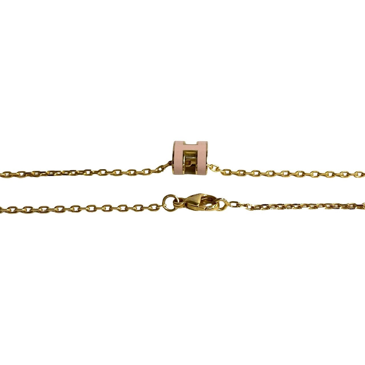 HERMES Necklace Gold Plated gold Mini Pop H Women Used