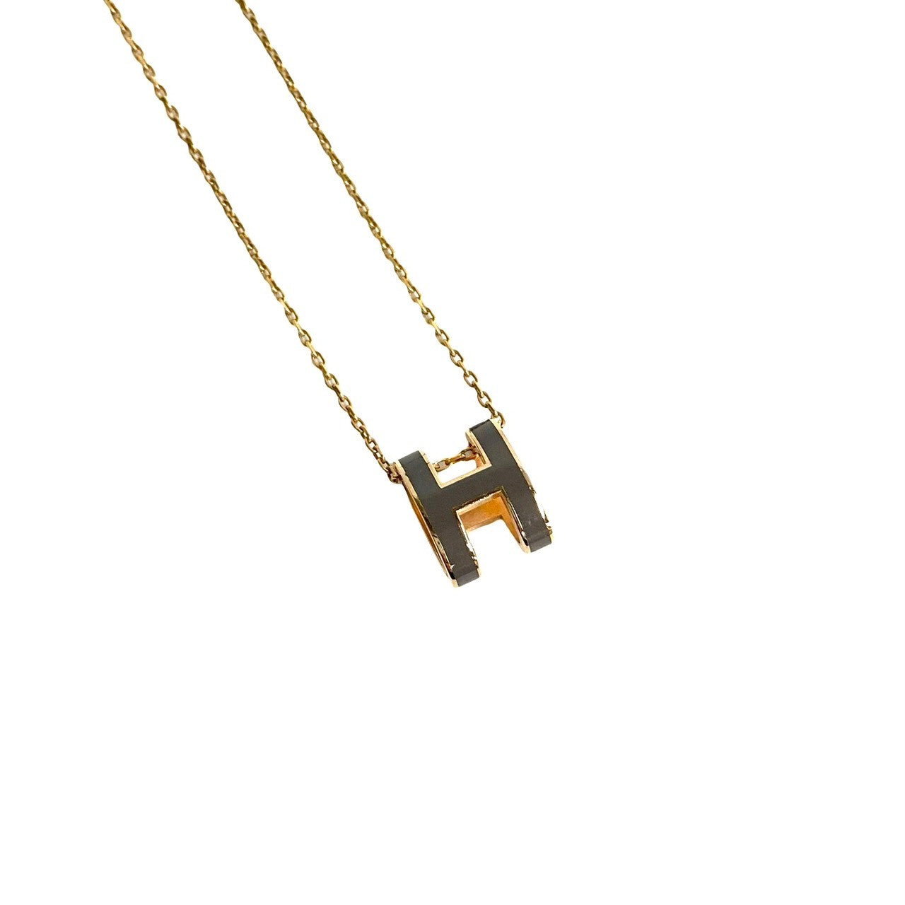 HERMES Necklace Gold Plated gold Pop ash Women Used