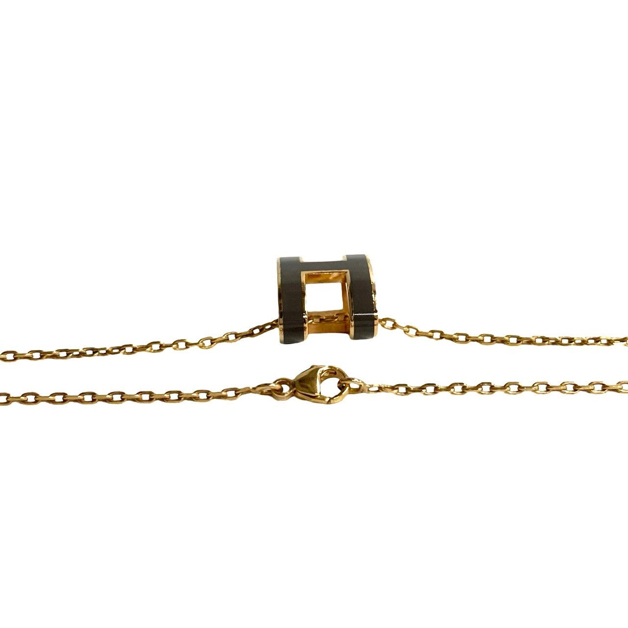 HERMES Necklace Gold Plated gold Pop ash Women Used