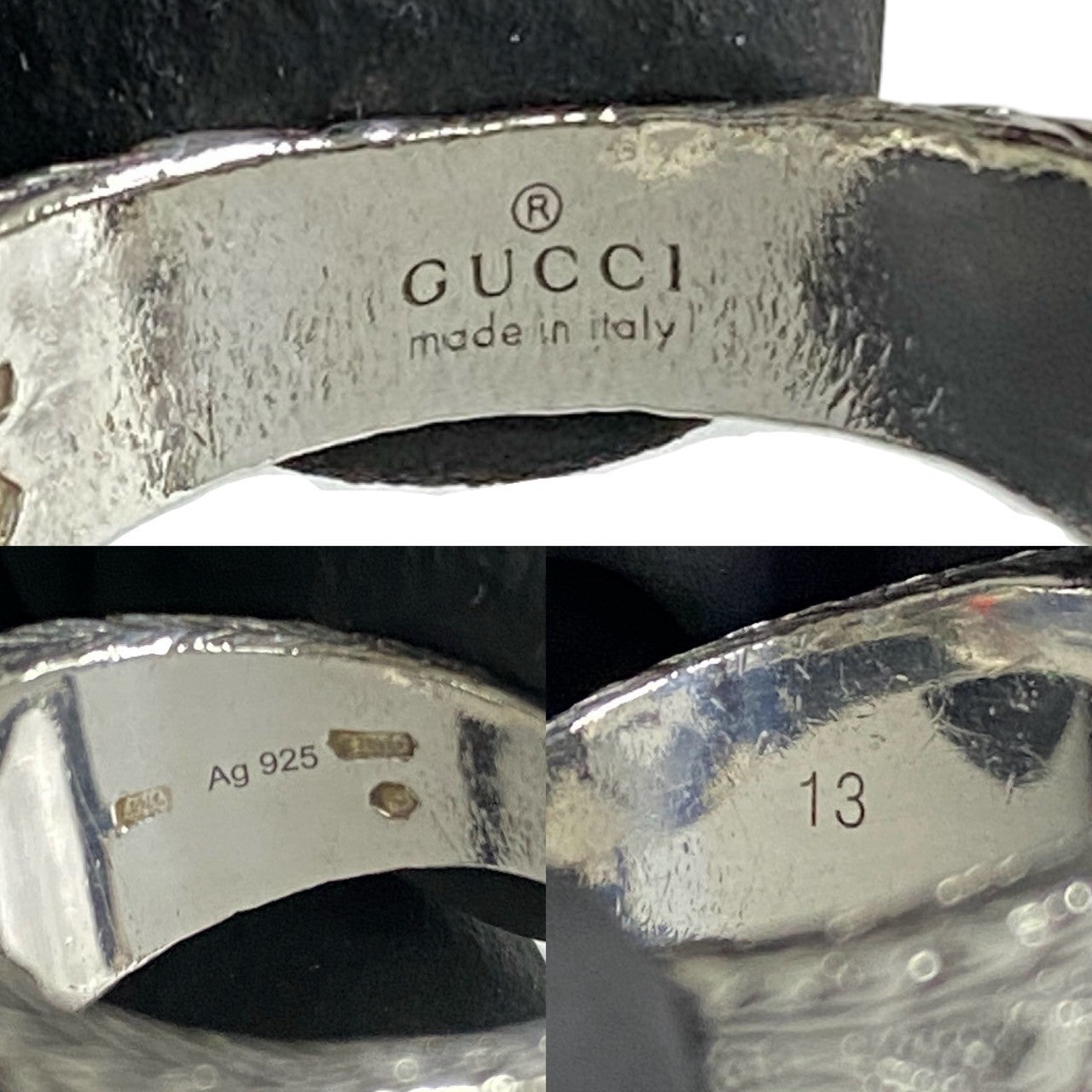 GUCCI Ring 455302 J8400 0811 Silver925 Silver Interlocking G arabesque ring logo mens 13 Used
