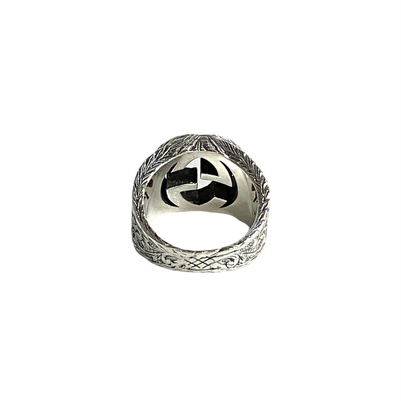 GUCCI Ring 455302 J8400 0811 Silver925 Silver Interlocking G arabesque ring logo mens 13 Used