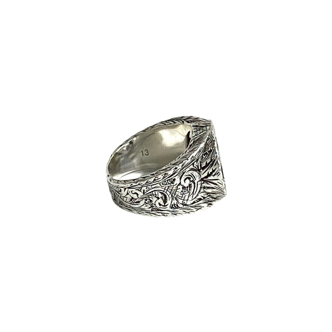 GUCCI Ring 455302 J8400 0811 Silver925 Silver Interlocking G arabesque ring logo mens 13 Used