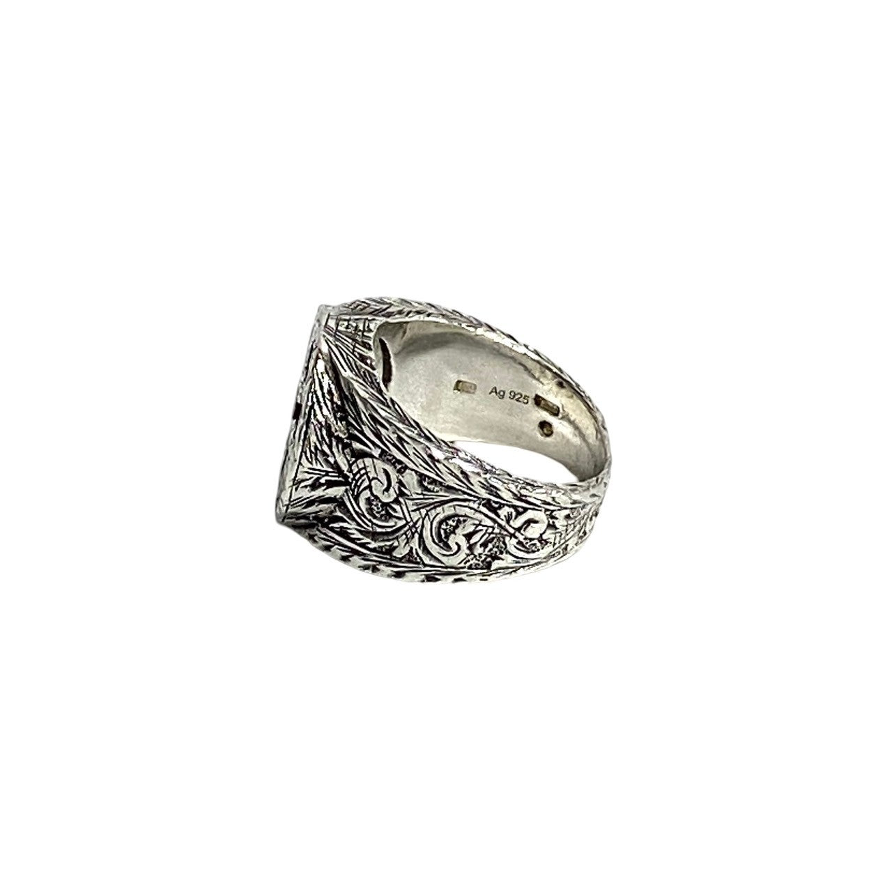 GUCCI Ring 455302 J8400 0811 Silver925 Silver Interlocking G arabesque ring logo mens 13 Used